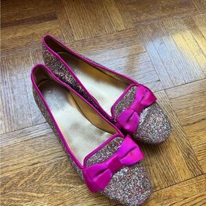 Kate Spade Glitter Bow Flats